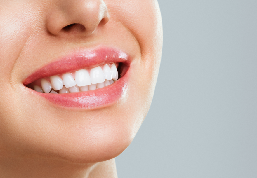 Close up of woman's bright smile